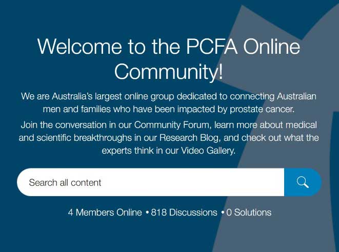 PCFA online Community website snap shot